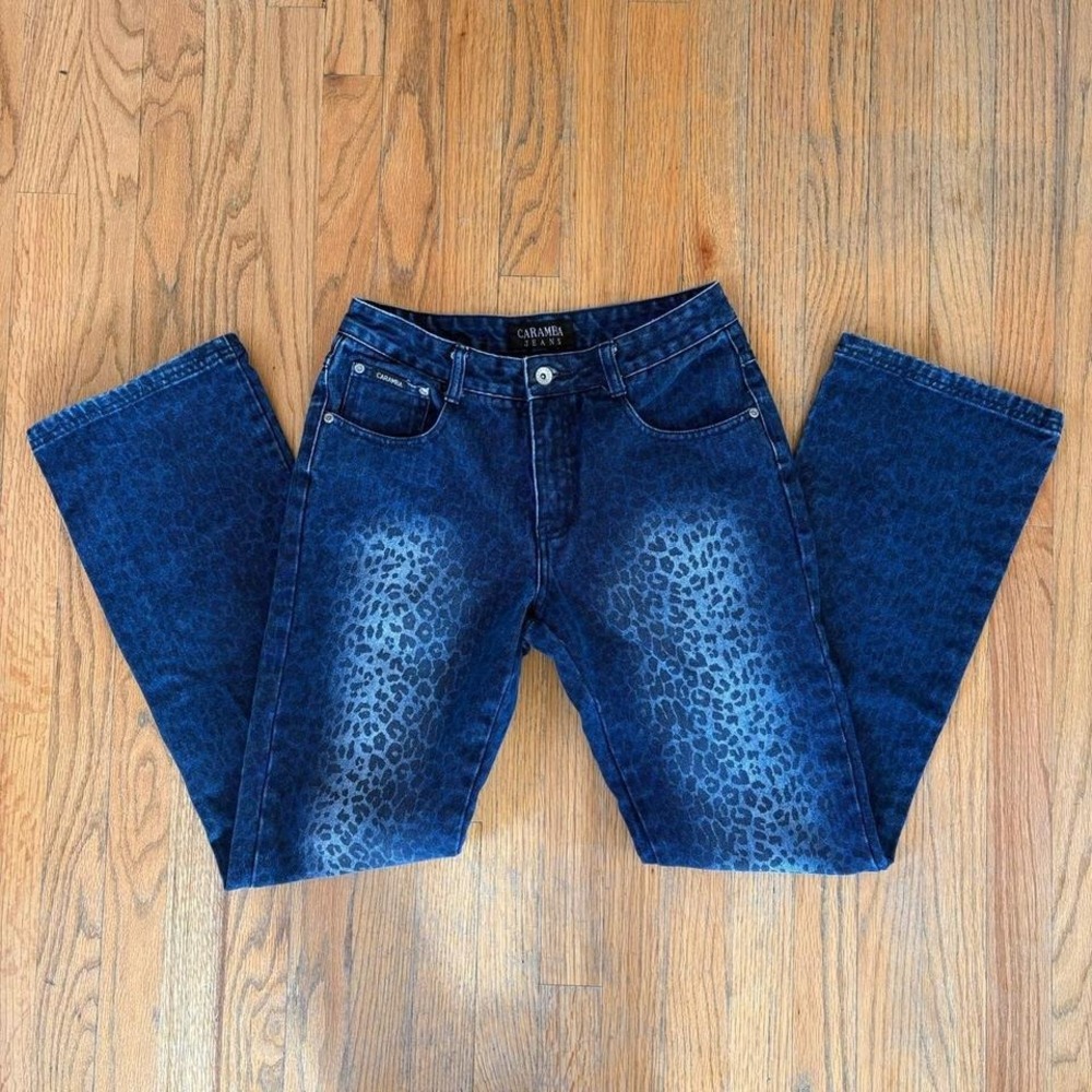 2000s Animal Print Boot Cute Jeans